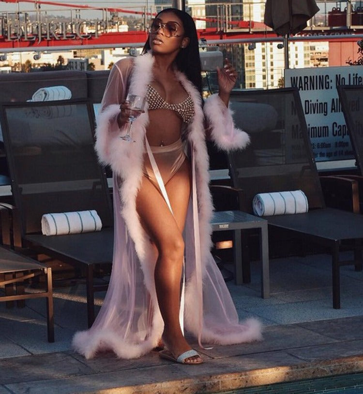 Pretty In Pink Fur Robe